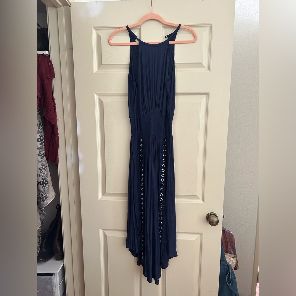 Ramy Brook blue mid length silk dress